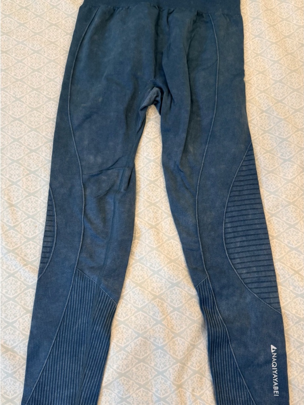 Seamless High Waisted Leggings XS – Blue Textured Sculpt